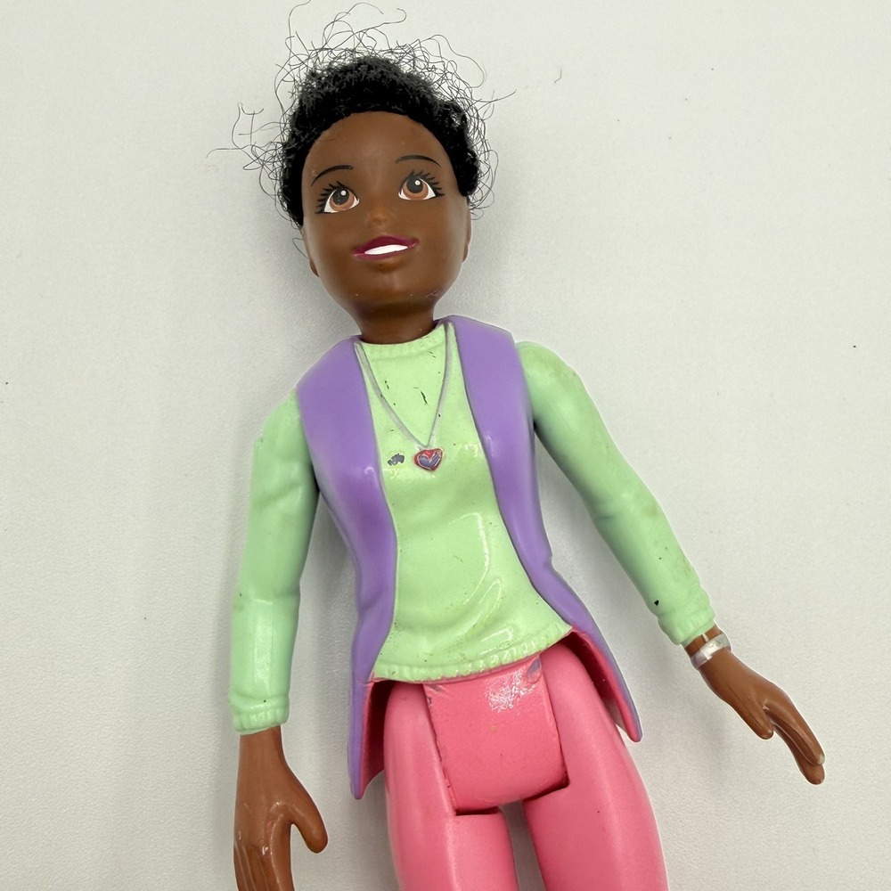 Fisher Price Loving Family African American Mom Figure Purple Outfit Doll 2002 - Picture 4 of 6